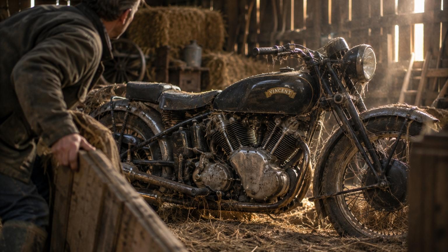 Oubliée dans une grange pendant des décennies : cette moto de 1951 part aux enchères et les collectionneurs retiennent leur souffle
