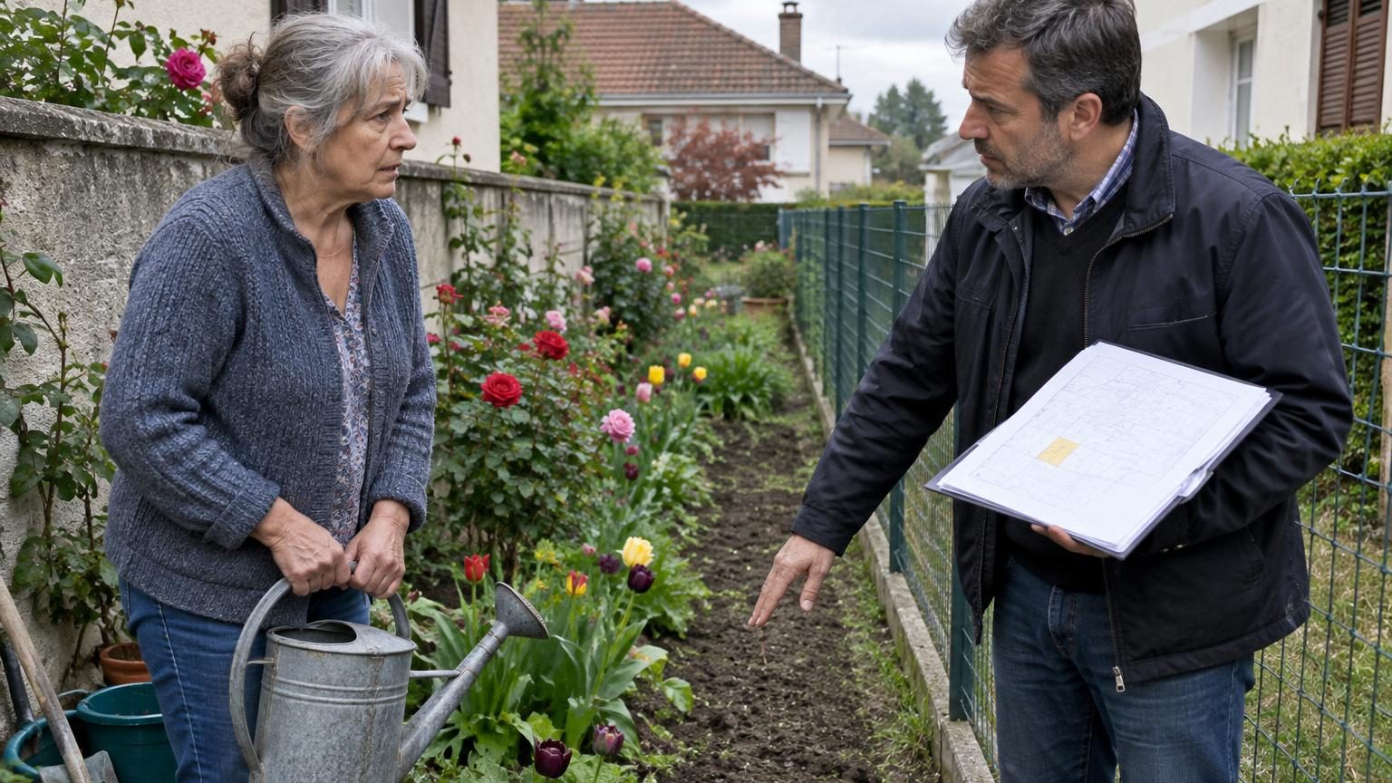 Pascale, 61 ans, entretient depuis 20 ans une bande de terre entre deux maisons : ce que révèle finalement le cadastre n&rsquo;arrange ni elle ni son voisin