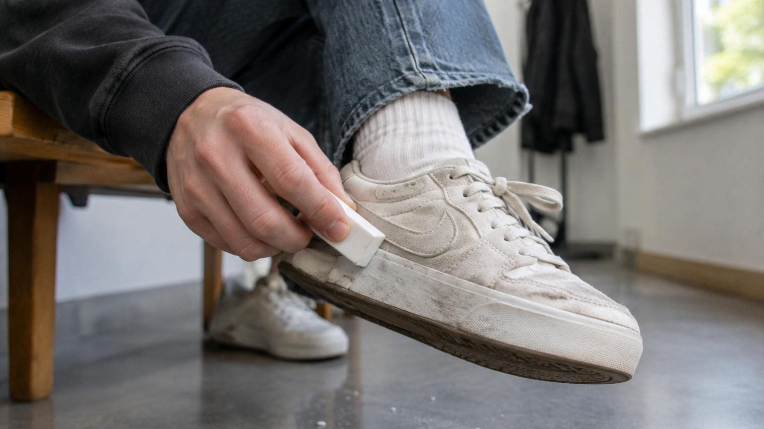 Passer une gomme à effacer sur ses baskets : à quoi ça sert et pourquoi ce geste est recommandé
