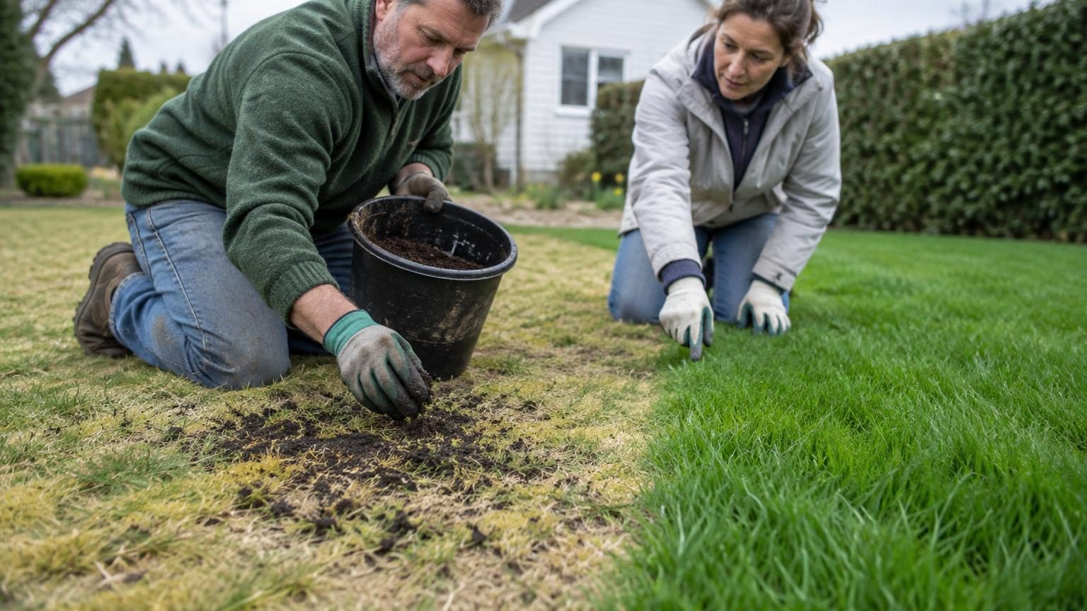 Pelouse jaune et terne au printemps : deux jardiniers sont unanimes sur ce geste au sol qui la rend plus verte et plus dense