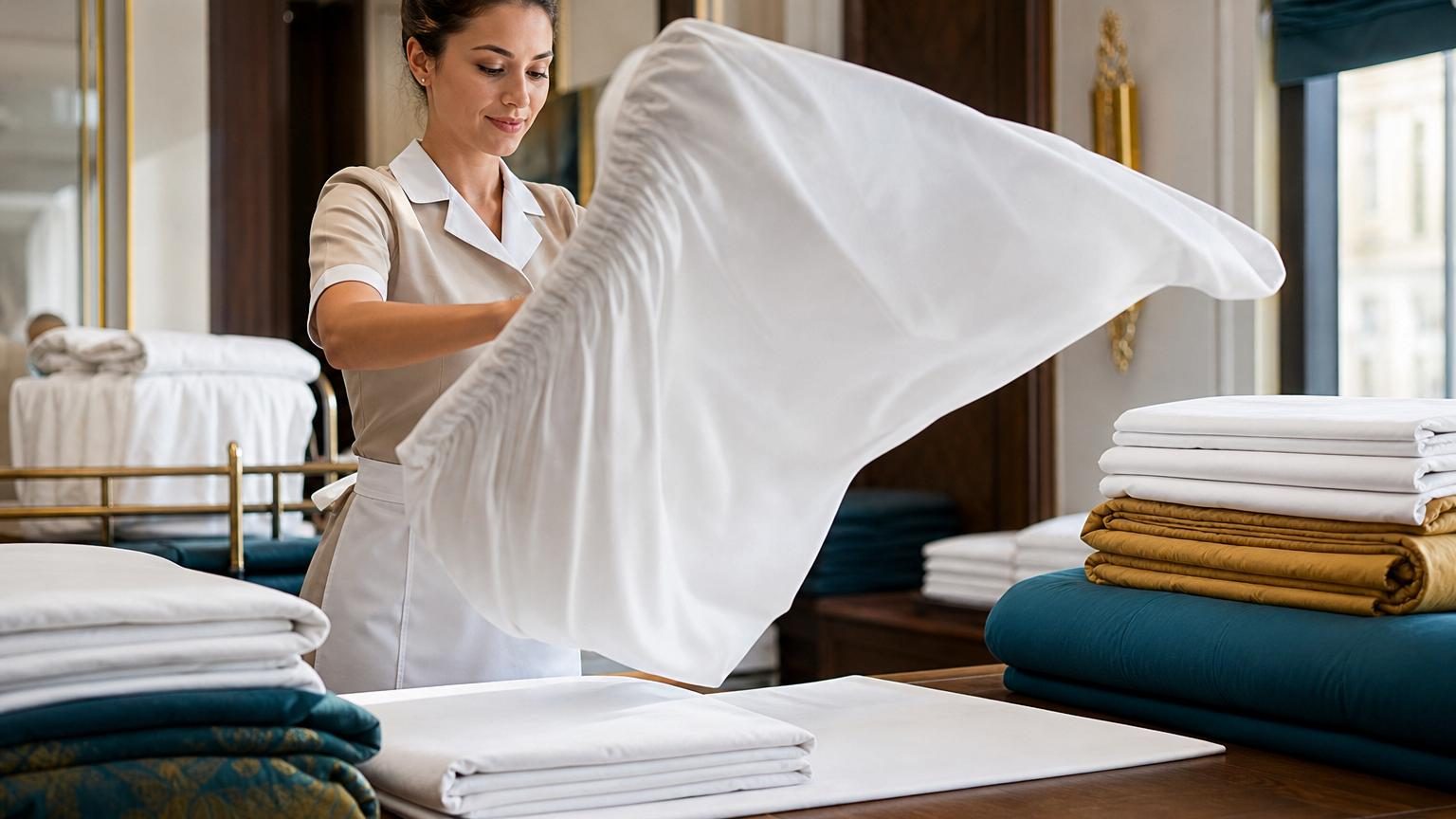 Plier un drap-housse en 30 secondes : la technique des lingères d&rsquo;hôtel