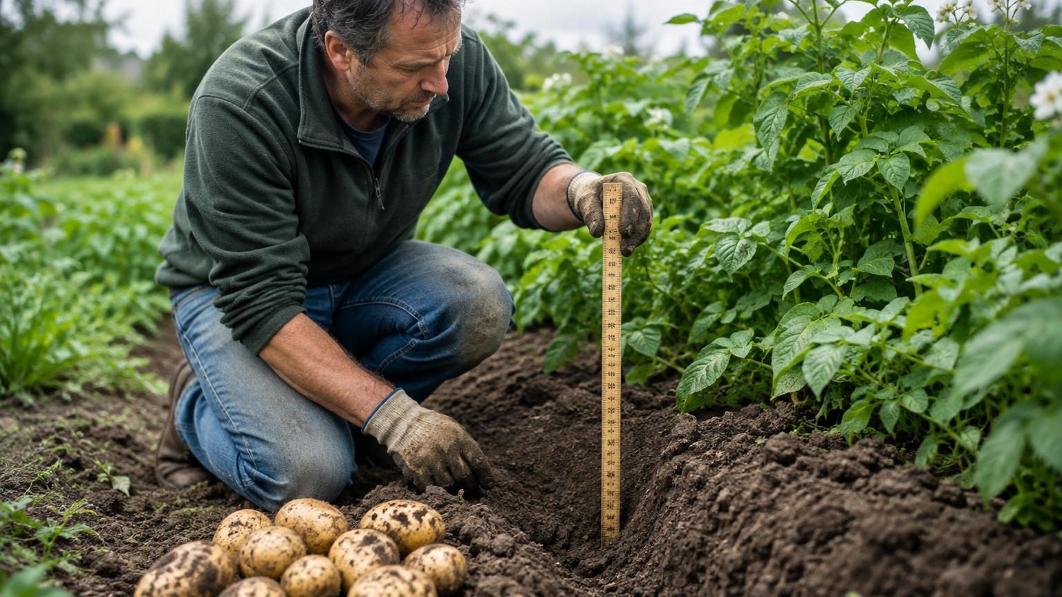 Pommes de terre au potager : ce n'est ni le sol ni l'engrais, voici la profondeur exacte qui double la récolte