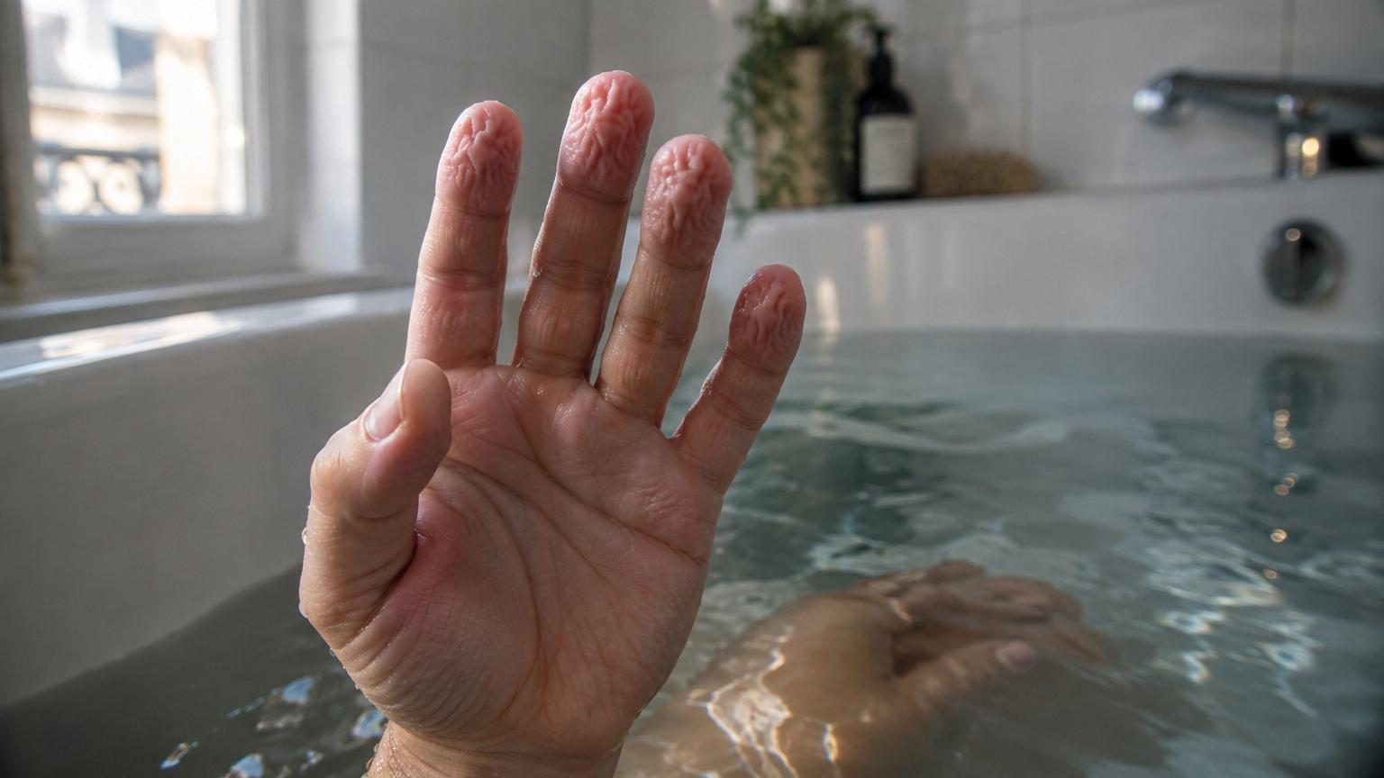 Pourquoi vos doigts se plissent dans le bain : ce n'est pas l'eau qui pénètre la peau, mais votre système nerveux