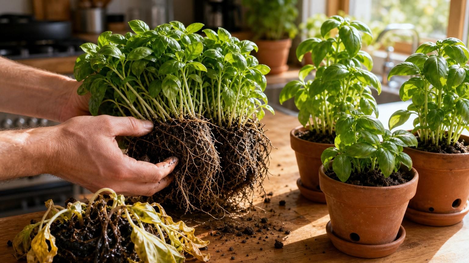 Pourquoi votre basilic meurt-il toujours en quelques semaines ? L’erreur que commettent presque tous ceux qui l’achètent en supermarché