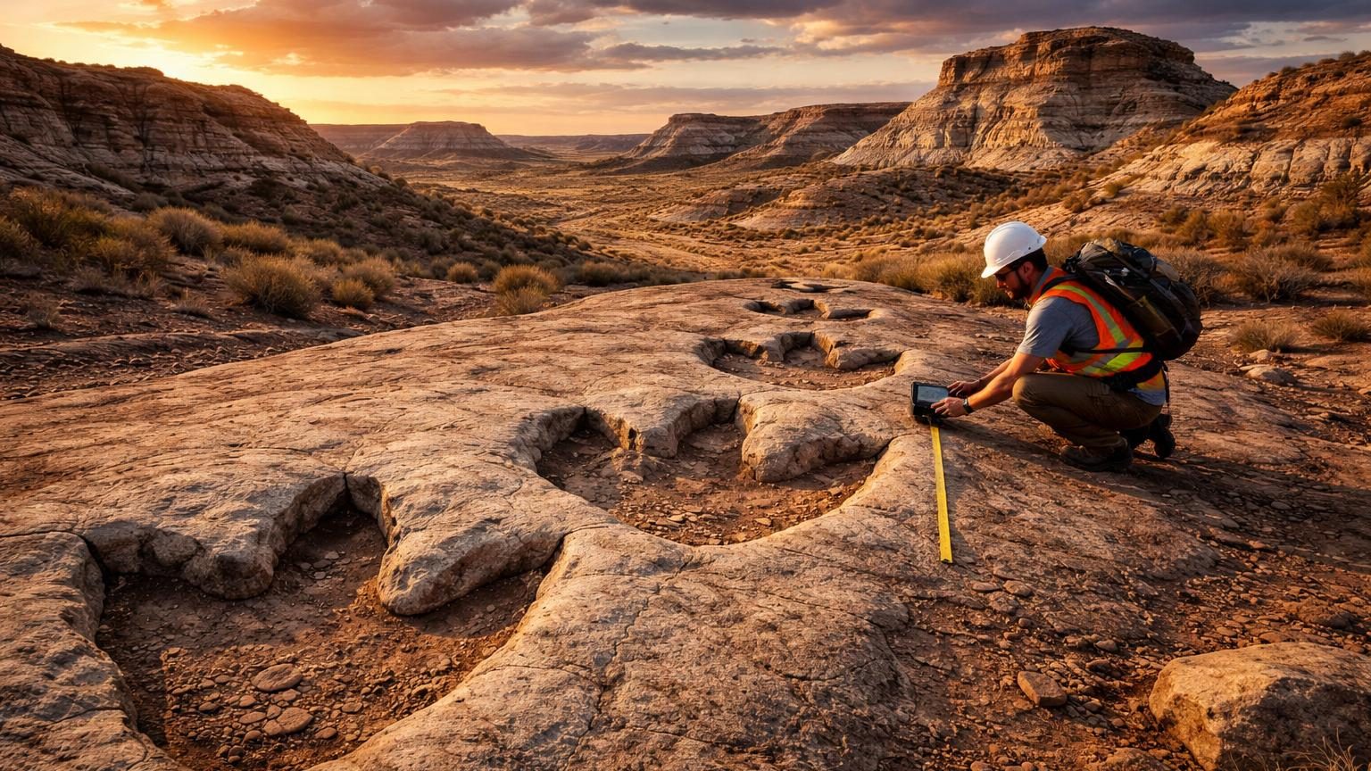 Quatre empreintes retrouvées dans le Dakota du Nord : ce sont les premières traces connues d’un T. rex adulte