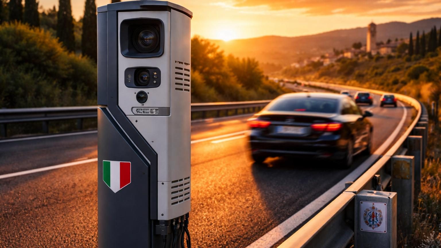 Panneau de limitation de vitesse routière avec radar de contrôle en arrière-plan, symbolisant l'encadrement légal des contrôles automatiques.