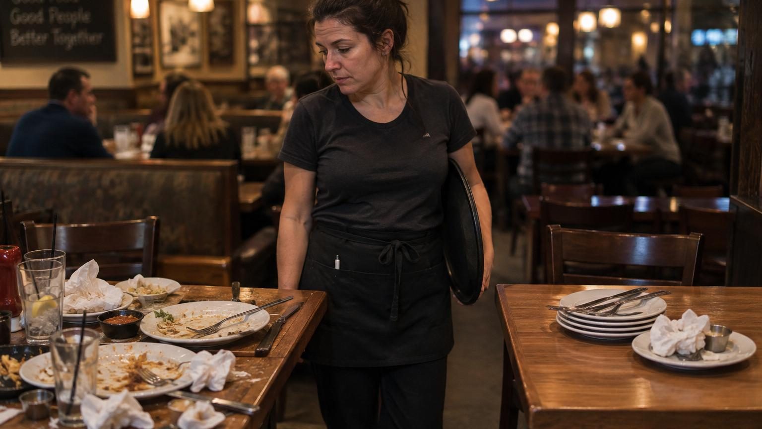 Serveuse depuis des années, elle remarque une différence entre les tables des boomers et celles de la génération Z