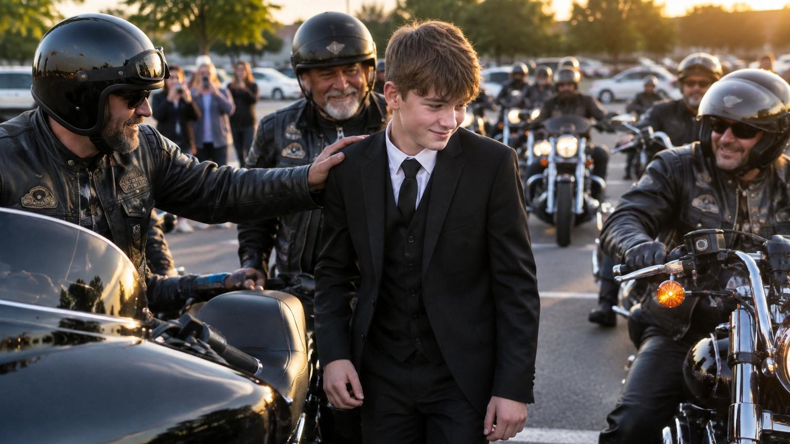 Son père ne pouvait pas l'accompagner à son bal de promo : des centaines de motards ont pris le relais