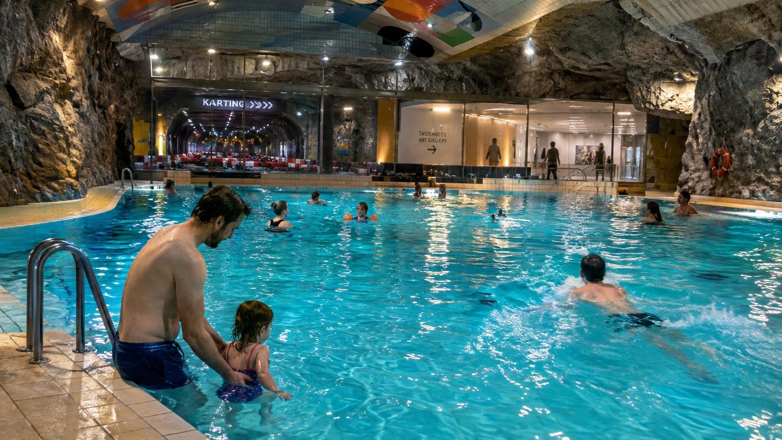 Sous Helsinki s'étend une ville souterraine : piscines, karting, aires de jeux et même une galerie d'art