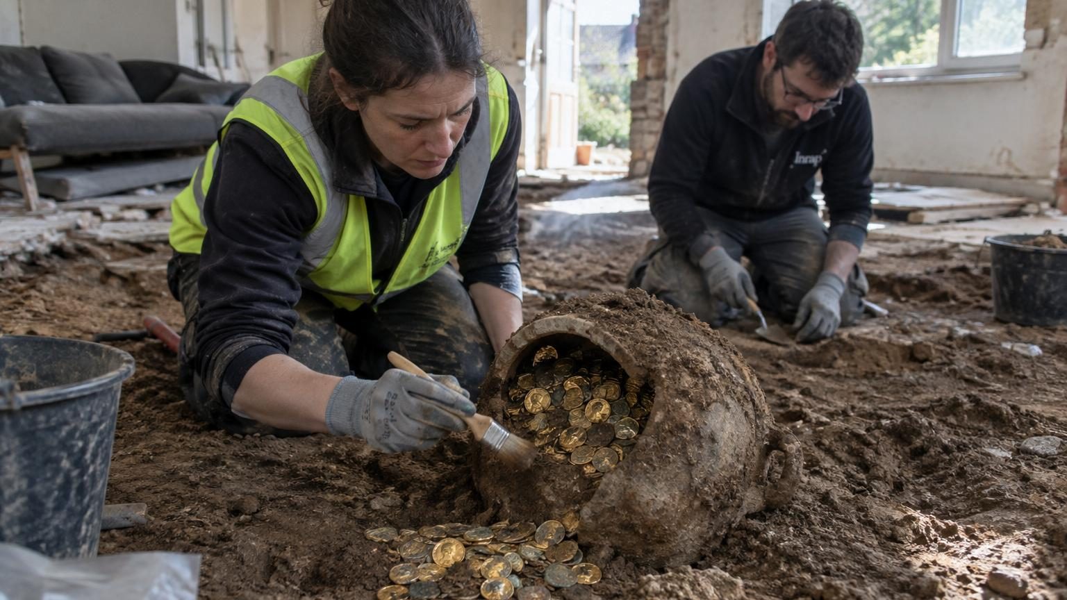 Sous le sol d’un salon de la Meuse, des archéologues déterrent un bocal de 40 000 pièces romaines : il servait de tirelire il y a 1 800 ans