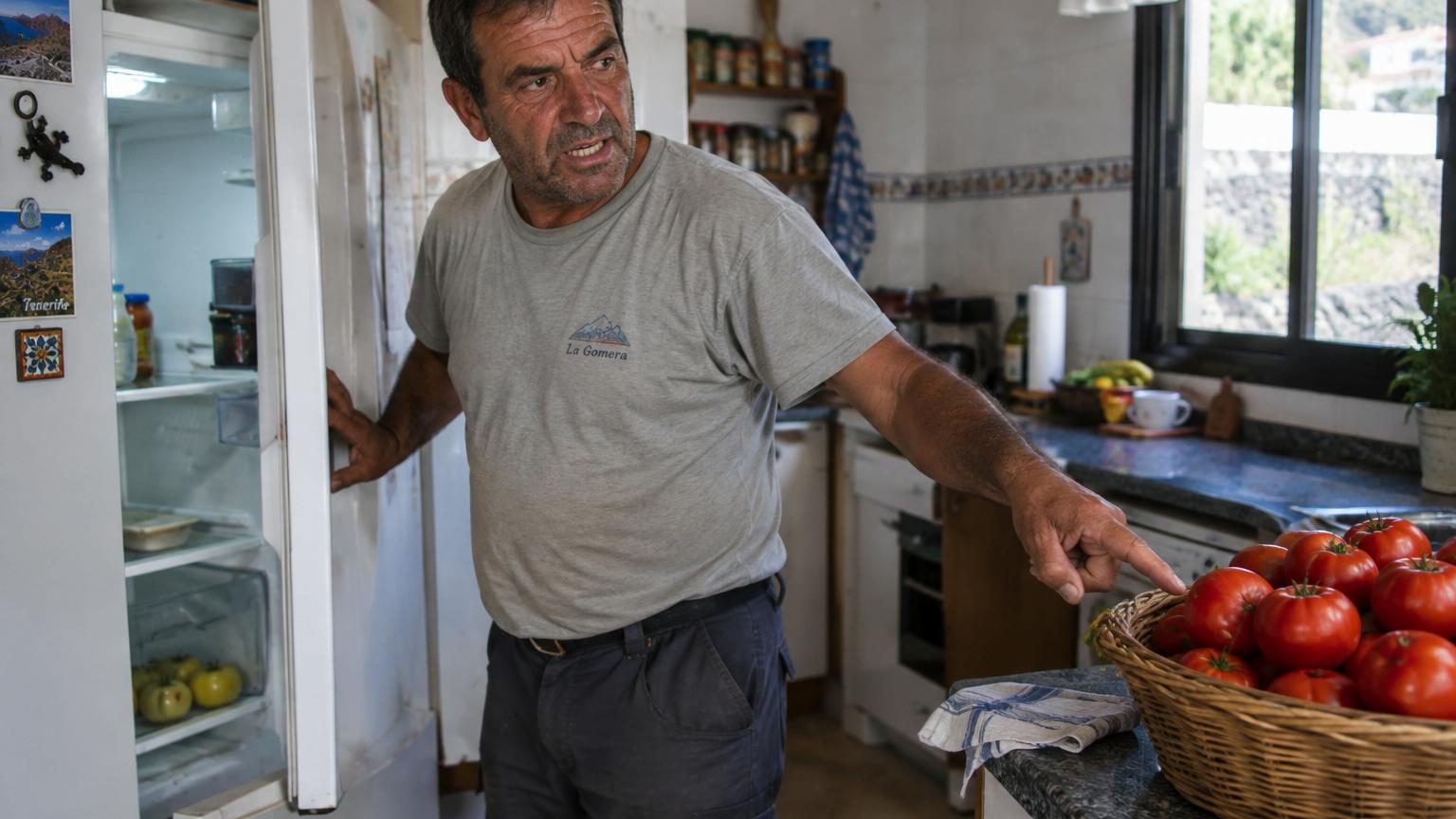 Tomates fraîches rouges et mûres rangées dans une corbeille en osier sur un plan de travail ensoleillé de cuisine, illustrant la bonne méthode de conservation à température ambiante.