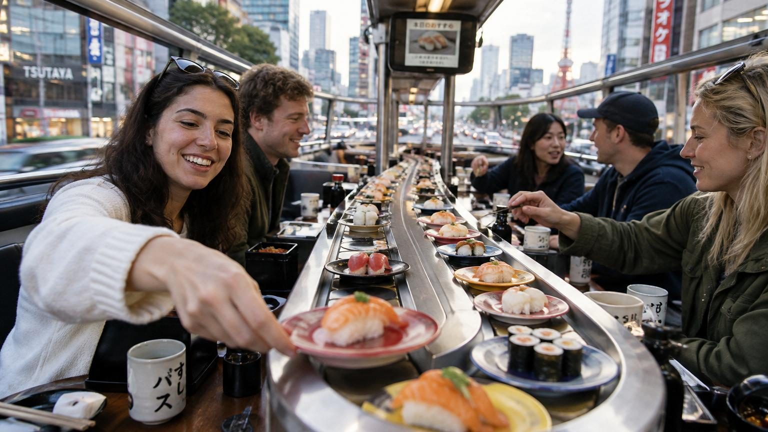 Un bus avec un tapis roulant à sushis va circuler dans Tokyo : voici la date de lancement et comment réserver