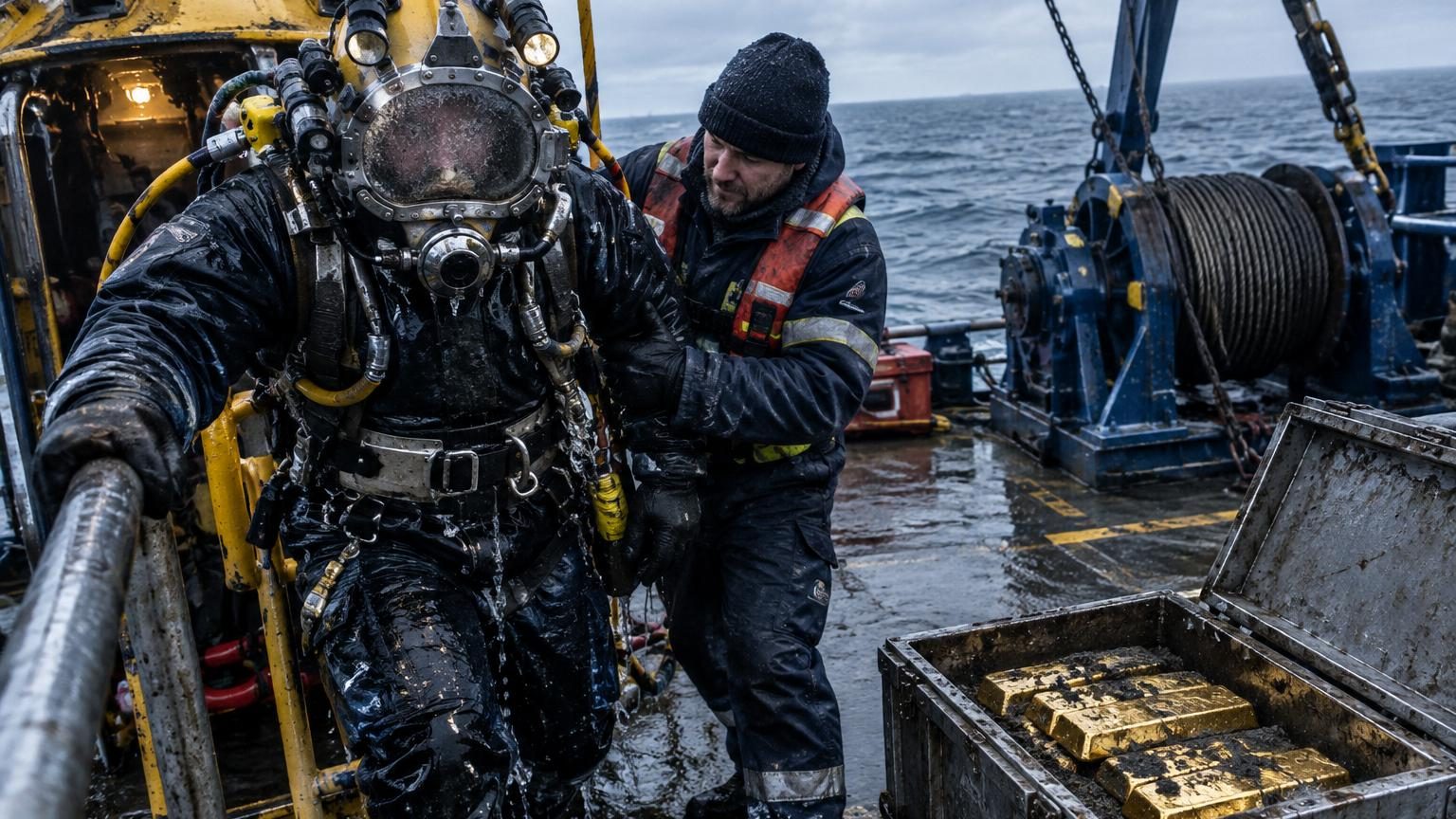 Un navire coule en pleine guerre avec 465 lingots d'or à bord : près de 40 ans plus tard, une petite société réussit l'impossible à 240 mètres de profondeur