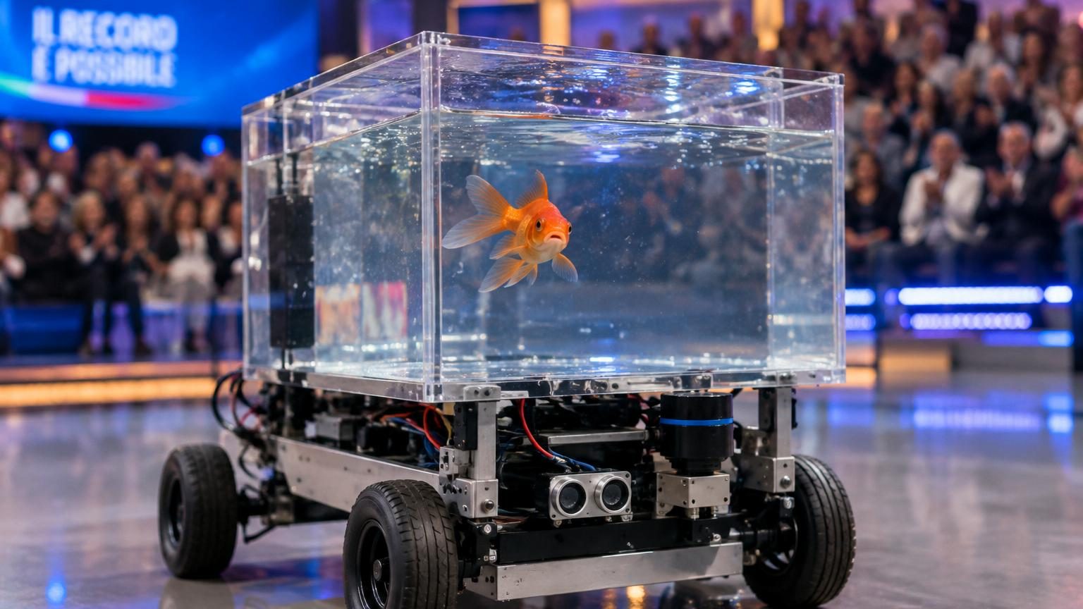 Un poisson rouge apprend à conduire une voiture à capteurs de mouvement : 12 mètres parcourus en 1 minute et un record du monde à la clé