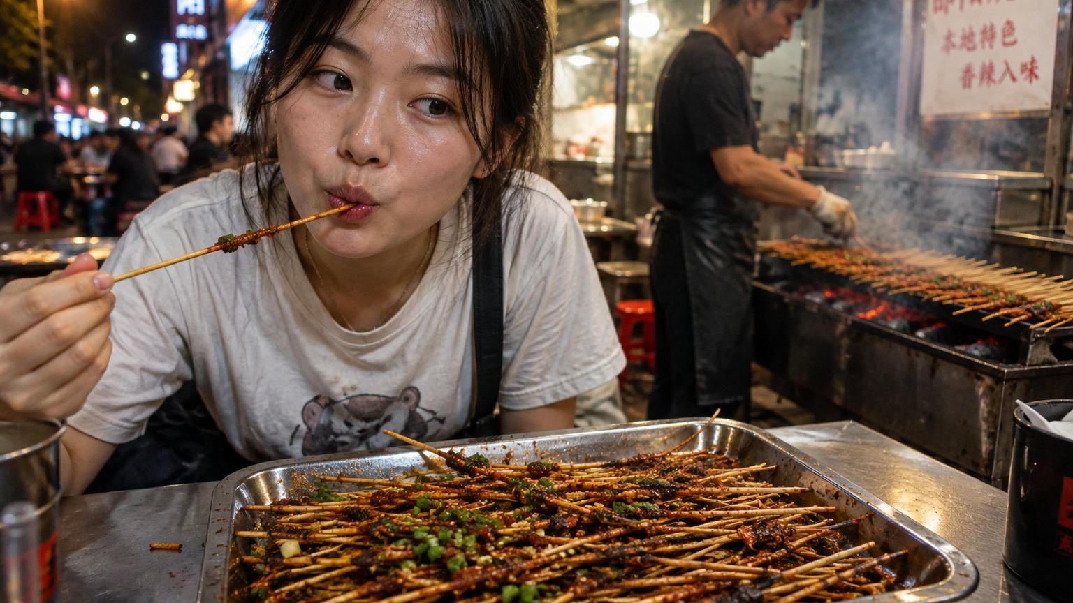 Un restaurant vend des brochettes en bambou assaisonnées comme en-cas : zéro calorie et les clients en redemandent