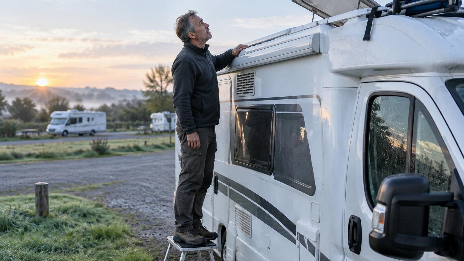 Un simple coup d’œil au toit avant de reprendre la route : ce que les camping-caristes risquent d’oublier après une nuit dehors