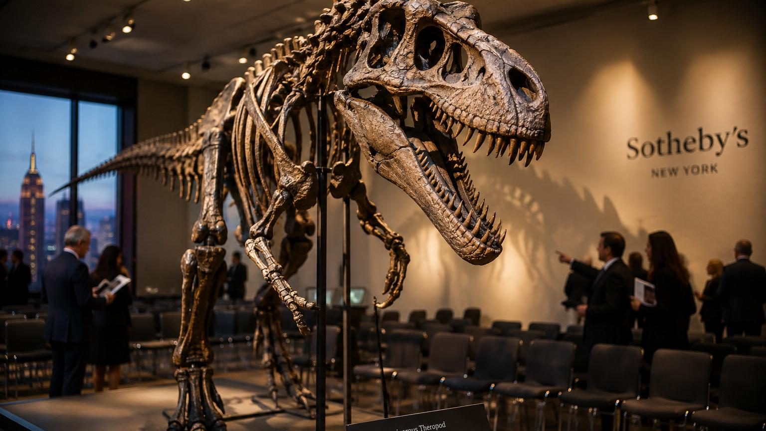 Un squelette de dinosaure rarissime mis aux enchères à New York : il pourrait atteindre 8 millions d'euros
