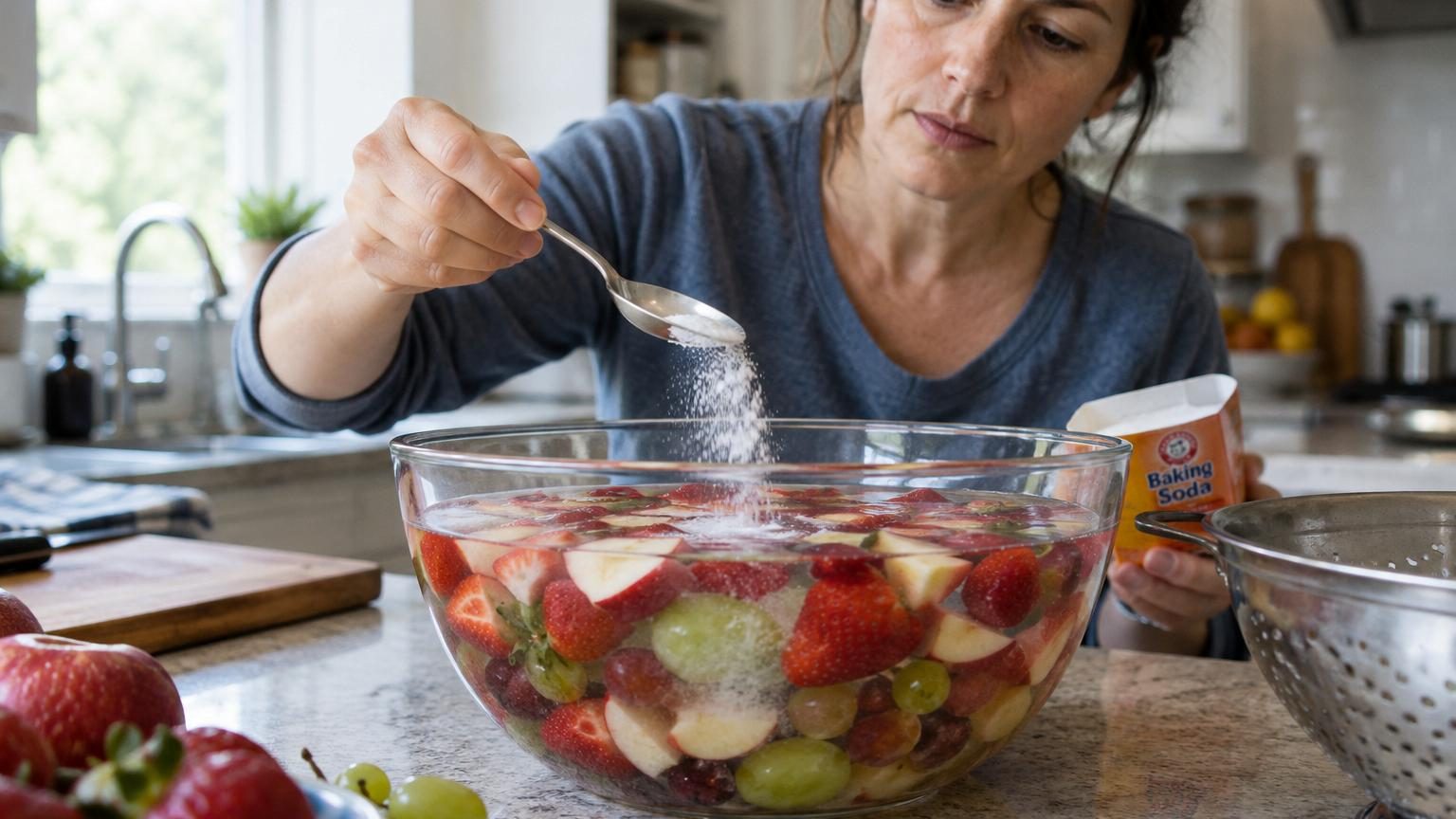 Une experte alerte sur la listéria : « Laver les fruits à l&rsquo;eau ne suffit pas, laissez-les tremper 10 minutes avec du bicarbonate »