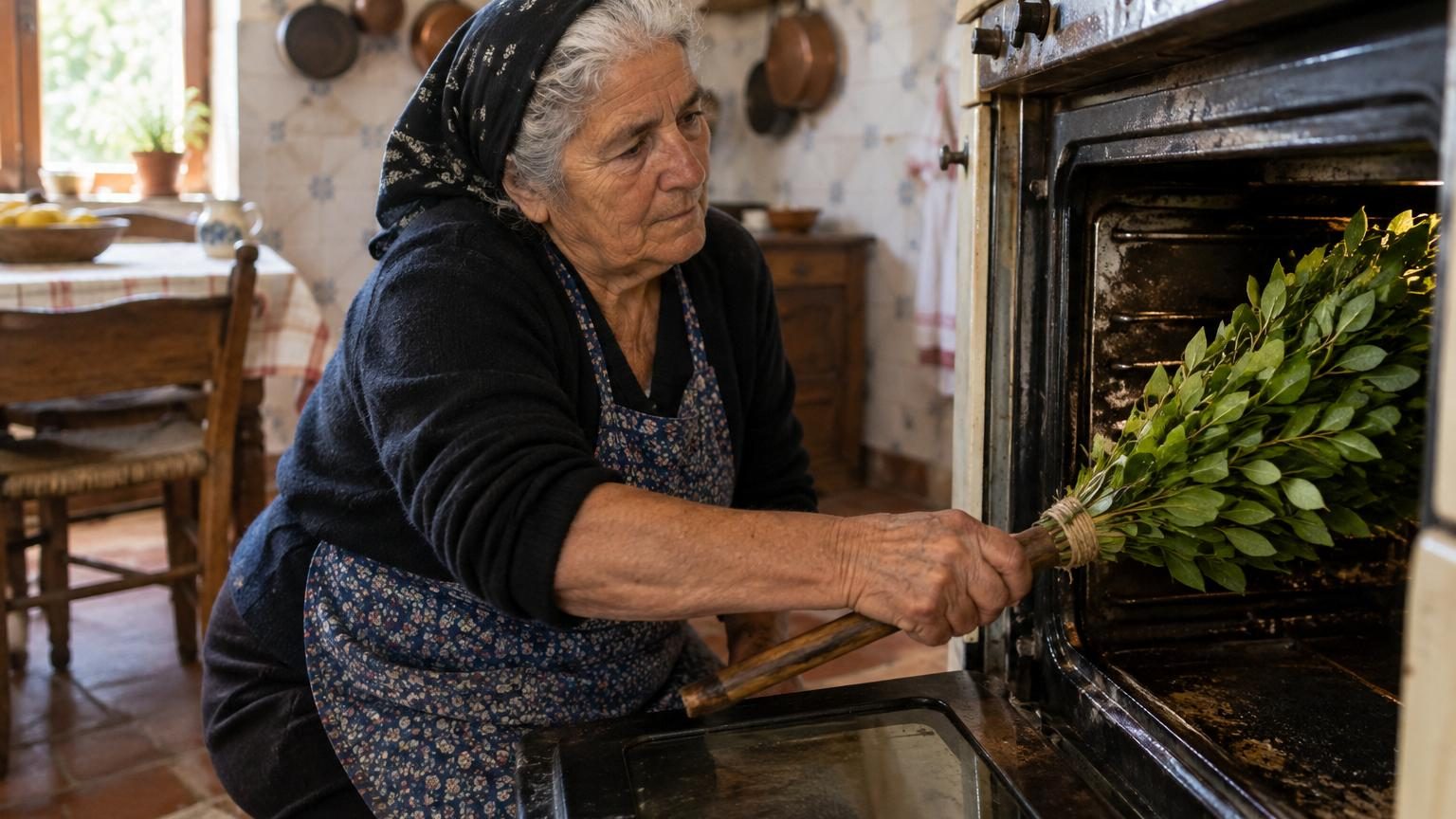 Une grand-mère italienne montre comment elle nettoie son four : ce n'est ni du vinaigre ni du bicarbonate, mais une plante