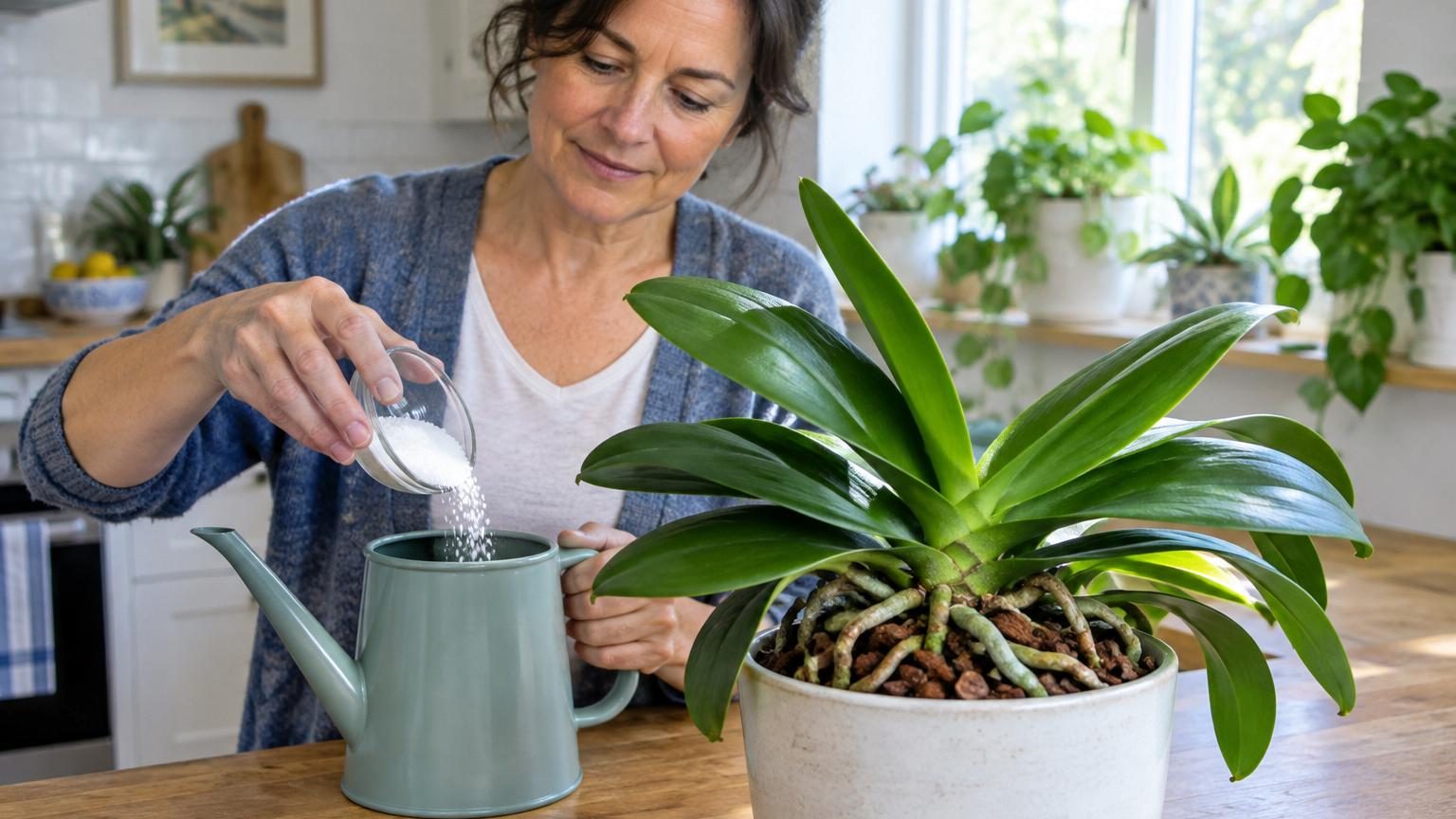 Vos orchidées refusent de fleurir : cet ingrédient de pâtisserie versé une fois par mois réveille les racines sans engrais chimique
