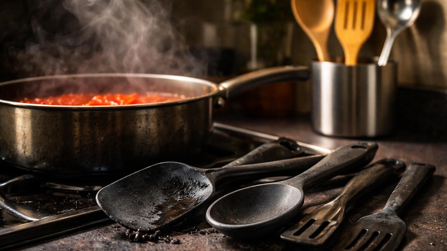 Vos ustensiles de cuisine en plastique noir : pourquoi les experts conseillent de s&rsquo;en débarrasser dès maintenant