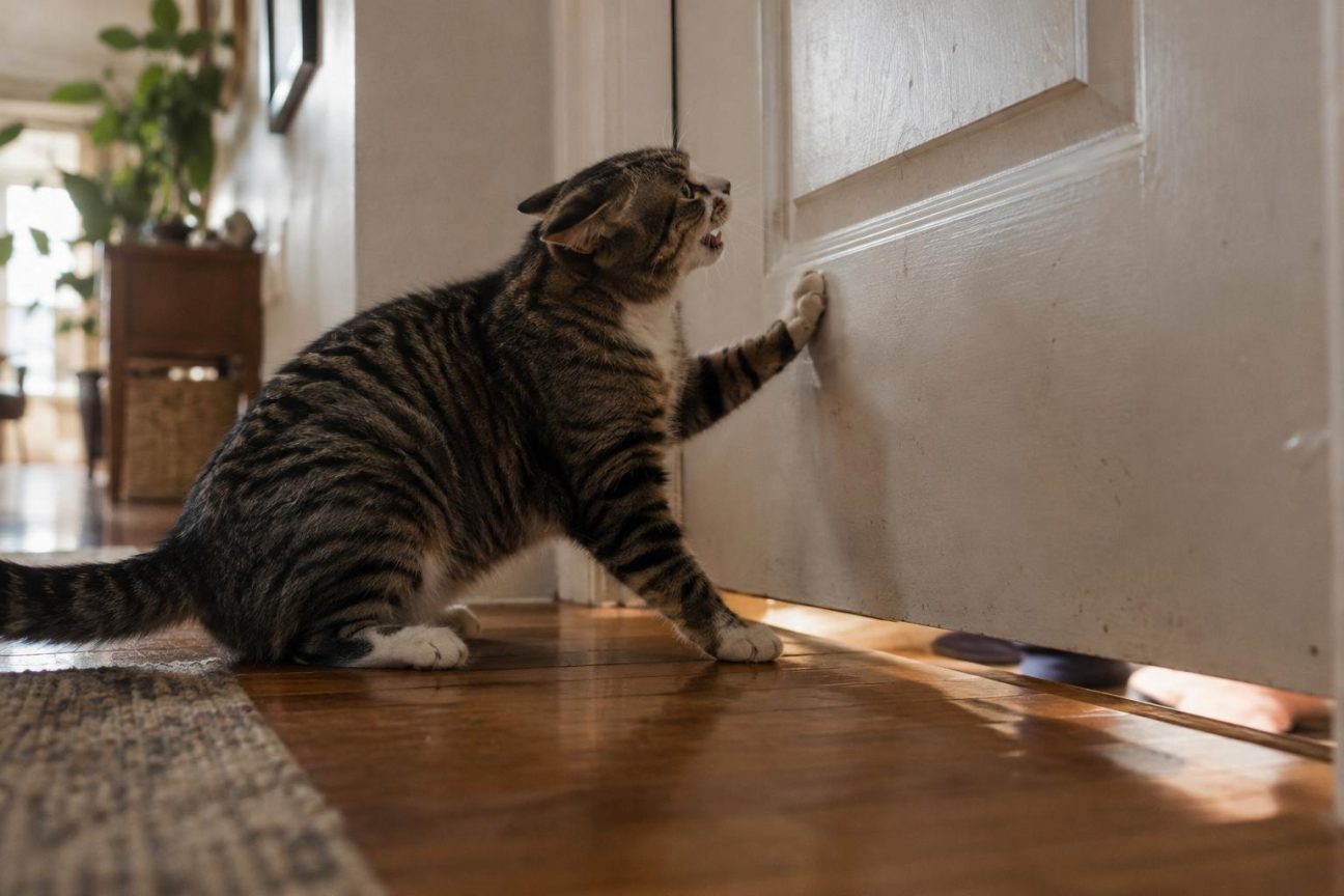 Votre chat gratte et miaule dès que vous fermez une porte : ce n'est ni le caprice ni la curiosité qui l'explique