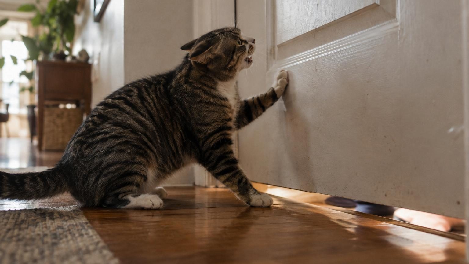 Votre chat gratte et miaule dès que vous fermez une porte : ce n'est ni le caprice ni la curiosité qui l'explique