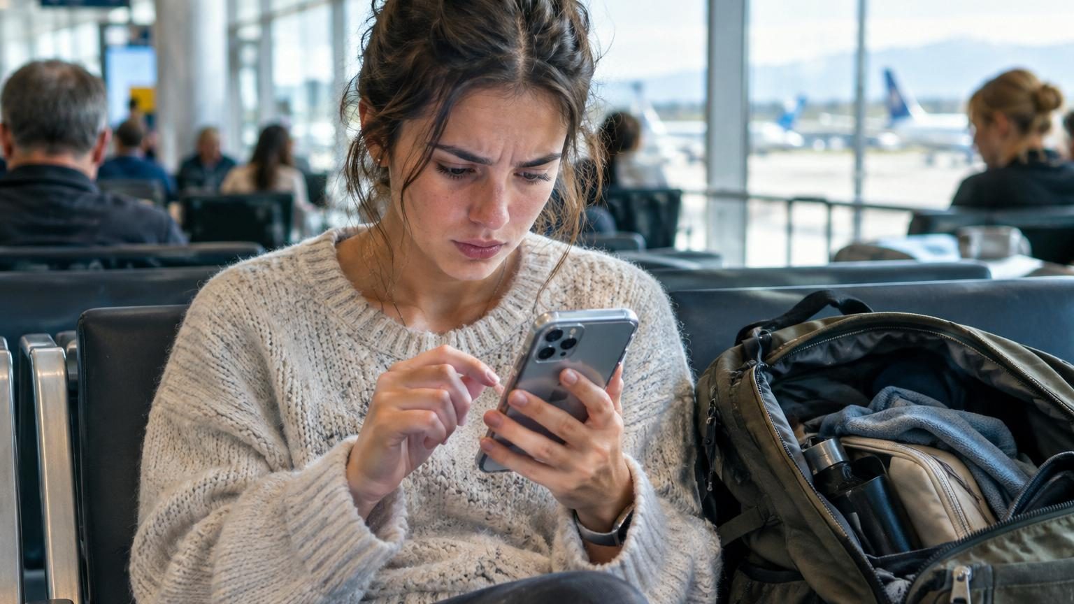 Illustration d'un iPhone sécurisé avec un cadenas numérique, représentant les couches de protection de sécurité contre le vol en milieu urbain touristique.