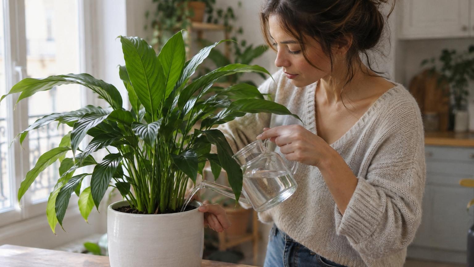 Votre lys de la paix reste vert mais ne fleurit plus : la routine d'arrosage toute simple qui relance la floraison
