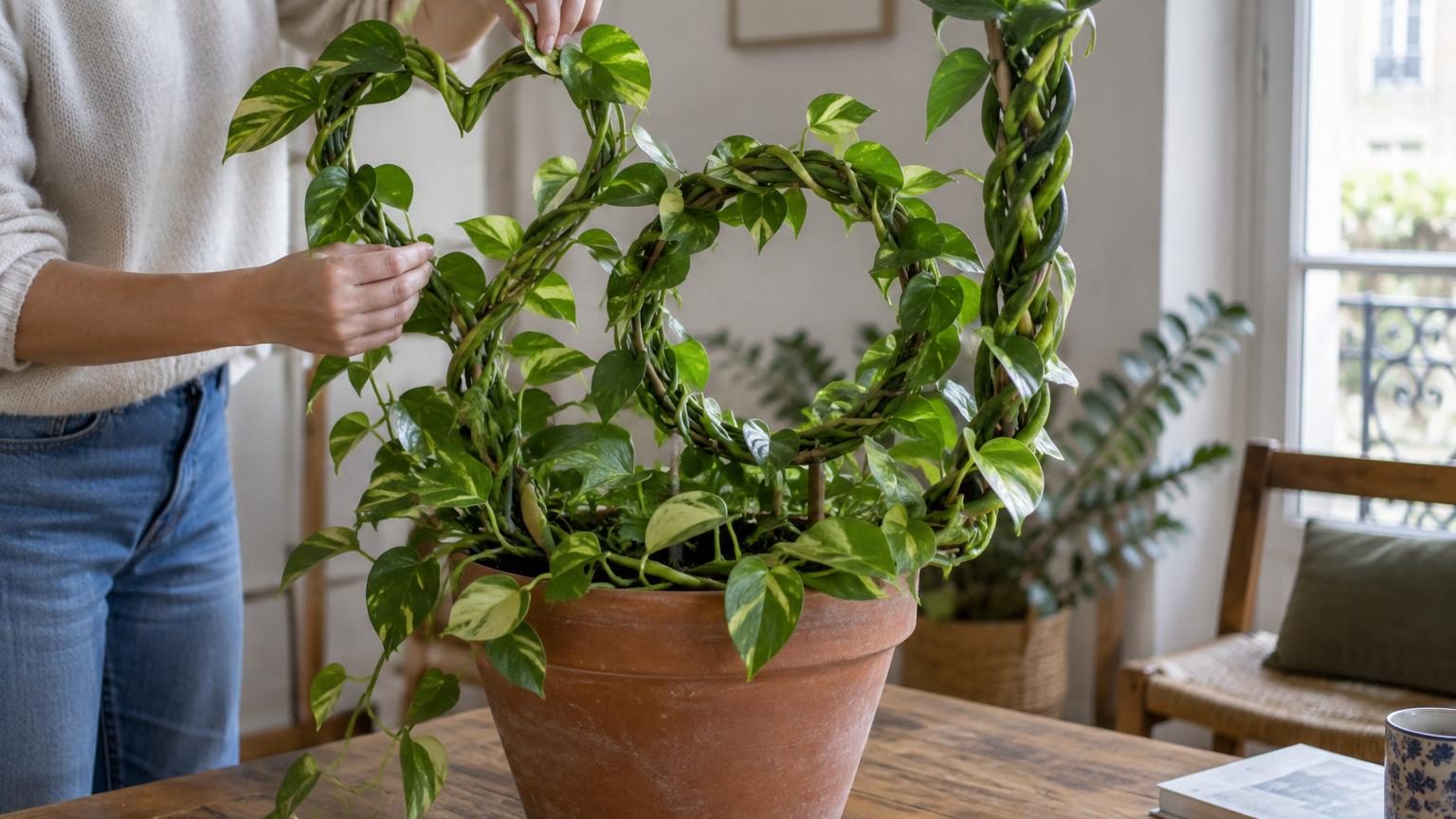 Vous avez cette plante d'intérieur très commune : ce geste simple la transforme en cœur, en couronne ou en colonne tressée