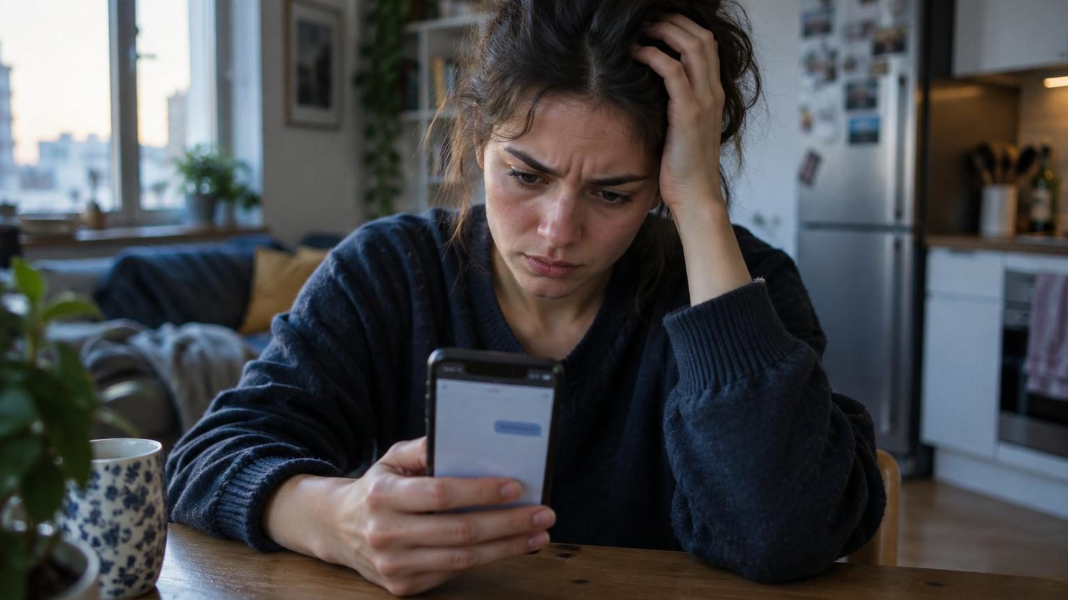 Conversation sur smartphone affichant plusieurs messages courts incluant des « OK » et des réponses minimalistes, illustrant la communication numérique par messagerie.